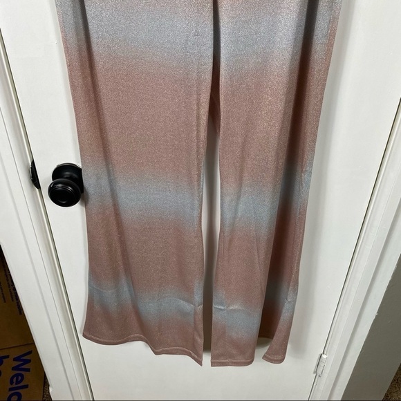 TRAFFIC PEOPLE BLEEDING BEAUTIES PANT wide leg. Gold silver metallic - Picture 6 of 12